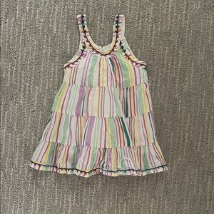 Peek Baby Girl rainbow Striped Dress 6-12M Spring Summer Outfit